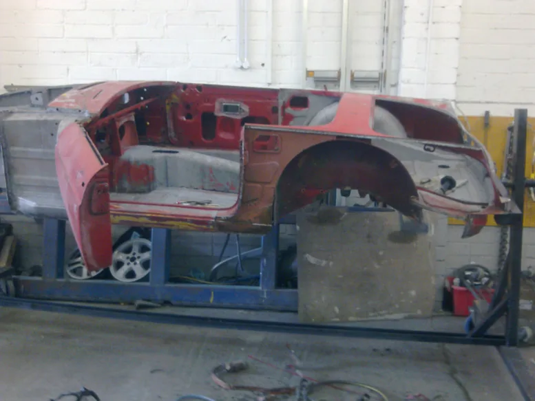 MG restoration, bodywork in progress